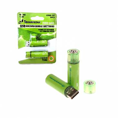 Επαναφορτιζόμενη μπαταρία USB Λιθίου Νi-AA 1.5V - 2000mAh - 2 τεμάχια - USB Rechargeable Battery