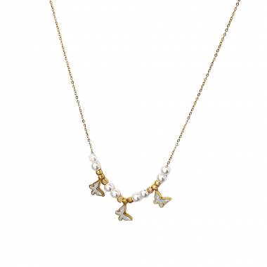 Γυναικείο Ατσάλινο Κολιέ Με Πεταλούδες – Women’s Steel Necklace