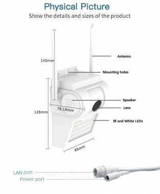Εξωτερική Ασύρματη Λάμπα Κάμερα Τοίχου Wall Lamp Camera V380 - Αδιάβροχη