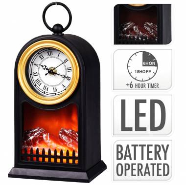 Φανάρι Τζάκι LED Διακοσμητικό με Ρολόι Χρυσό