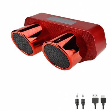 Φορητό Διπλό Ηχείο Bluetooth Εξάτμιση 10w BT/USB/TF/AUX