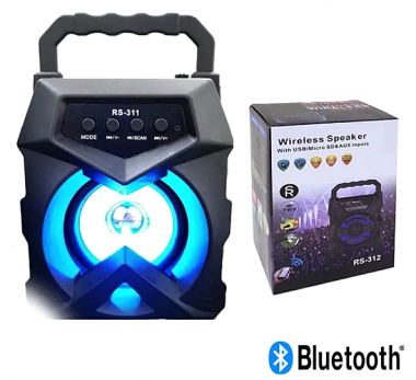 Φορητό Ηχείο Bluetooth Led 3 ιντσών RS-312 USB/SD/AUX