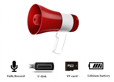 Φορητό Μεγάφωνο Ντουντούκα 50w με Σειρήνα & USB / Bluetooth