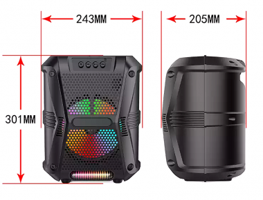 Φορητό Ηχείο Εξωτερικού Χώρου 20w Bluetooth RGB (USB,FM,AUX,καλώδιο Micro USB) με Δώρο Μικρόφωνο