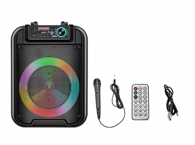 Φορητό Ηχείο Εξωτερικού Χώρου 20w Bluetooth RGB HIFI SUPER BASS (USB,FM,AUX,καλώδιο Micro USB) με Δώρο Μικρόφωνο