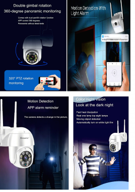 Κάμερα IP Παρακολούθησης 5MP Λειτουργία Συναγερμού  Wi-Fi Full HD+ Αδιάβροχη QA-HD100