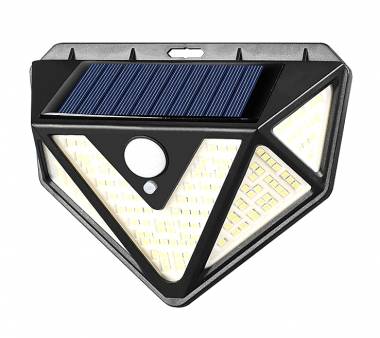 Εξωτερικός Ηλιακός Προβολέας Cob LED 166SMD Τοίχου με Ανιχνευτή Κίνησης