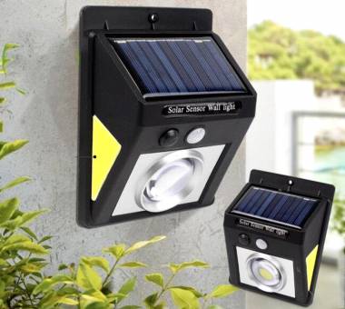 Εξωτερικός Ηλιακός Προβολέας Cob LED Τοίχου με Ανιχνευτή Κίνησης 400LM