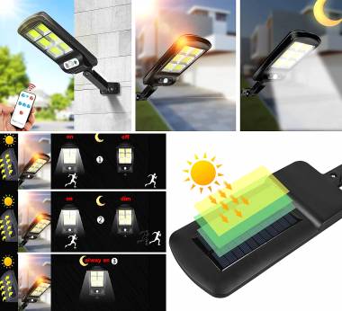 4 Τεμαχια LED COB Ηλιακή Λάμπα με Αισθητήρα 300W & Τηλεχειριστήριο