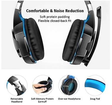 Ενσύρματα Ακουστικά Gaming με Ήχο Surround Μικρόφωνο Ακύρωσης Θορύβου και Led Φωτισμό G2000