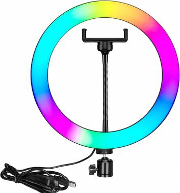 RGB Led Ring Light MJ-33 33cm 12'' 3000-6000K με Τρίποδο Δαπέδου και Βάση για Κινητό