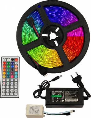 Αδιάβροχη Led Ταινία RGB 5m SMD 5050 15W με Κοντρόλ