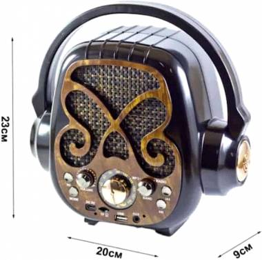 Επαναφορτιζόμενο Ραδιόφωνο Bluetooth USB, SD Σκούρο Καφέ M-179BT