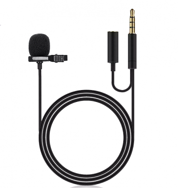 Μικρόφωνο Lavalier Mini Stereo 3.5AUX 1.5M με Κλιπ