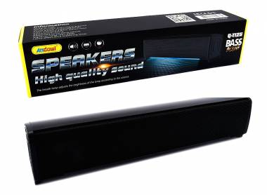 Φορητό Ηχείο Μπάρα Υπολογιστή 3W 3.5mm jack με Διακοσμητικό Φωτισμό LED Andowl Q-T125 – Μαύρο