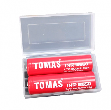 Μπαταρίες Επαναφορτιζόμενες 3.7V 3000MAH 18650 TOMAS σετ 2τμχ