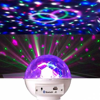 Κρυσταλλική Led Μπάλα Φωτιστικό Bluetooth Δωματίου με καλώδιο πρίζας