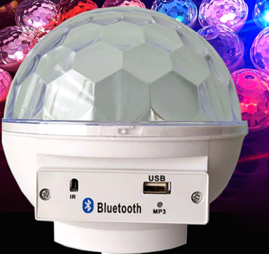 Κρυσταλλική Led Μπάλα Φωτιστικό Bluetooth Δωματίου με καλώδιο πρίζας