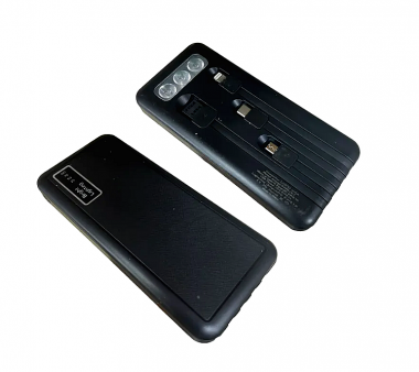 Power Bank 10000mAh με Ενσωματωμένους 4 Διαφορετικούς Αντάπτορες Φόρτισης & Φακό