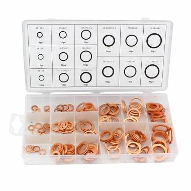 Σετ ροδέλες χαλκού 150τεμ - Copper washer assortment