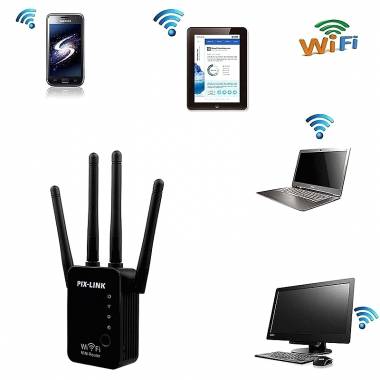 WiFi Repeater Mini Router Single Band (2.4GHz) 300Mbps με 2 Θύρες Ethernet