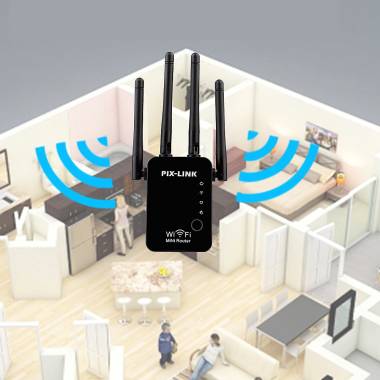 WiFi Repeater Mini Router Single Band (2.4GHz) 300Mbps με 2 Θύρες Ethernet