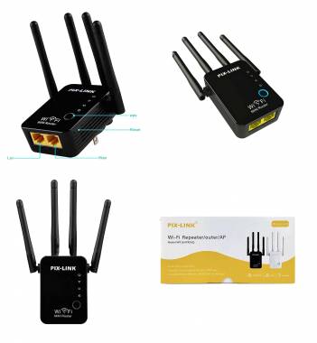 WiFi Repeater Mini Router Single Band (2.4GHz) 300Mbps με 2 Θύρες Ethernet
