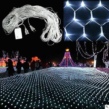 Χριστουγεννιάτικα LED Λαμπάκια Δίχτυ Ψυχρό με Διαφανές Καλώδιο 3m x 2m