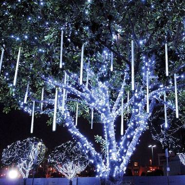 Χριστουγεννιάτικη LED Βροχή Μετεωριτών 8τμχ x 30cm (Λευκό Ή Θερμό)