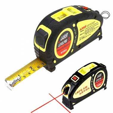 Μέτρο Αλφάδι με Laser Γραμμή Οριζόντια Κάθετη και Σταυρό - LevelPro 3 laser 5.5M