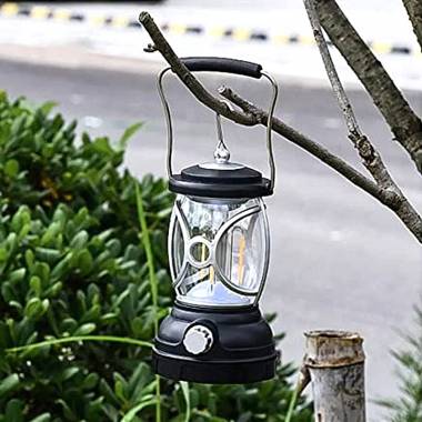 Επαναφορτιζόμενο LED Φανάρι Κάμπινγκ - Vintage camping lamp