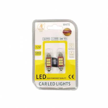 EJC Λάμπες Αυτοκινήτου Canbus LED 12V 36mm 2τμχ ψυχρό φως 4014-36-12SMD- LED light