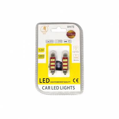 EJC Λάμπες Αυτοκινήτου Canbus LED 41mm 2τμχ ψυχρό φως - LED light