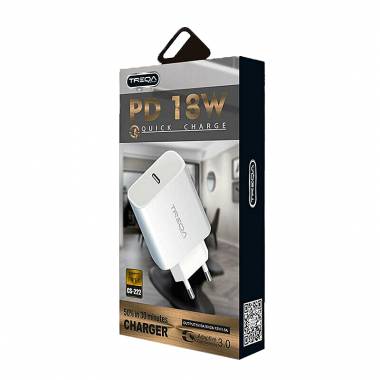 Treqa Φορτιστής για γρήγορη φόρτιση PD 25W για Type-c CS-222 - Fast Charging