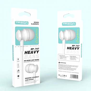 Treqa Ενσύρματα Ακουστικά με Βύσμα 3.5mm EP-747 - In-ear Handsfree Heavy Bass Earphones