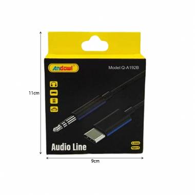 Καλώδιο audio line 3,5mm σε Type-C Andowl Q-A192B