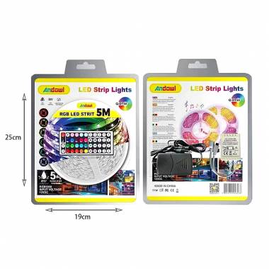 Αδιάβροχη Ταινία LED RGB 5m με Τροφοδοτικό και Τηλεχειριστήριο 12V Q-DT55 - LED strip lights
