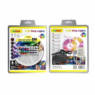 Αδιάβροχη Ταινία LED RGB 5m με Τροφοδοτικό και Τηλεχειριστήριο 12V Q-DT55 - LED strip lights
