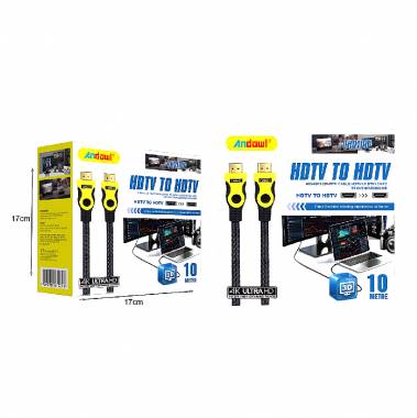 Andowl Καλώδιο HDTV σε HDTV3.0 10m 4K 3D QHD100 - HDTV to HDTV Cable