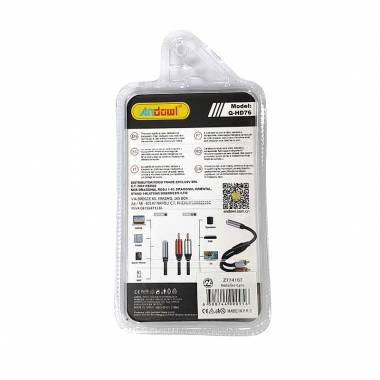 Andowl Καλώδιο ήχου TRS 3.5mm σε 2 RCA Q-HD76 - Audio cable