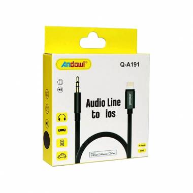 Andowl Καλώδιο ήχου 3.5mm jack αρσενικό σε Lightning 1m Q-A191 - Audio Line to iOS