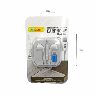 Andowl Ενσύρματα Ακουστικά με Σύνδεση Lightning Q-A49 - Clear Sound Earphone