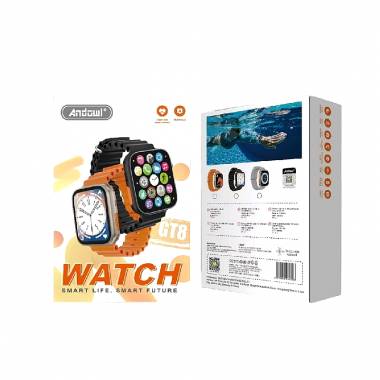 Smartwatch Fitness Tracker, Μετρητής Πίεσης & Παλμών Καρδιάς Andowl GT8 Μαύρο - Watch