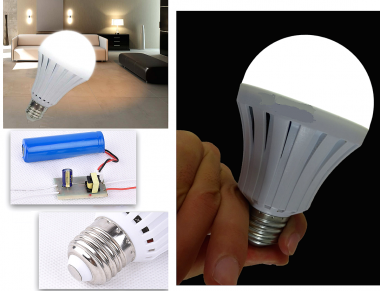 Λάμπα LED με Ενσωματωμένη Μπαταρία Έκτακτης Ανάγκης Li-Ion AC85 E27 9W 265V 6000K