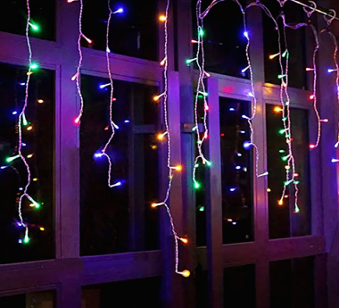 Χριστουγεννιάτικα Λαμπάκια Led Κουρτίνα RGB Πολύχρωμα 144L 3m x 0.6m IP44
