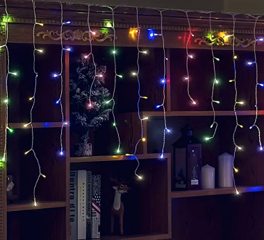 Χριστουγεννιάτικα Λαμπάκια Led Κουρτίνα RGB Πολύχρωμα 144L 3m x 0.6m IP44