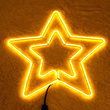 Χριστουγεννιάτικο Αδιάβροχο Led Αστέρι 58cmX58cm Κίτρινο